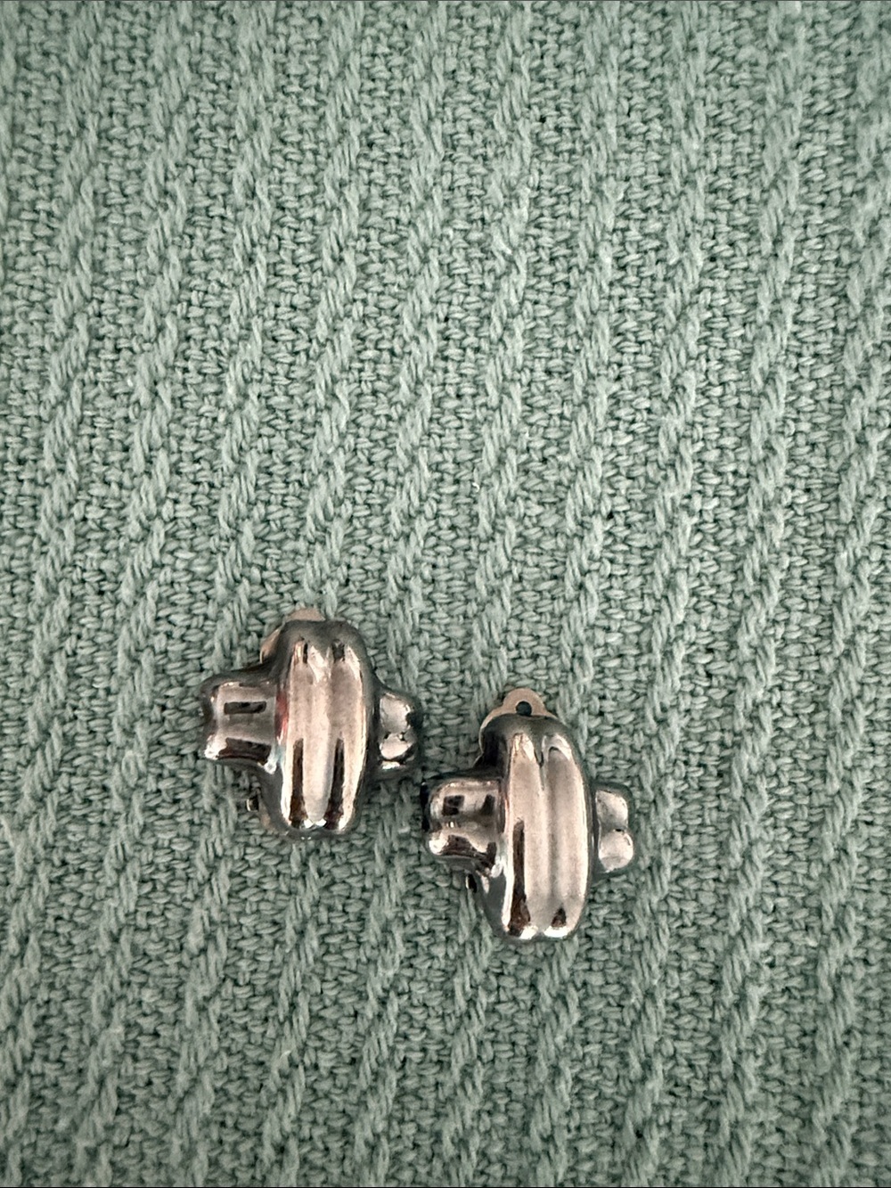 Sterling Silver Cross Earrings Clip-On